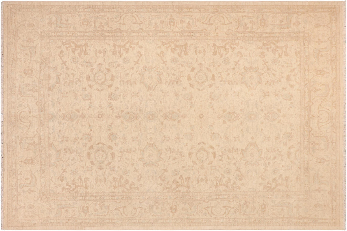 handmade Modern Kafkaz Beige Tan Hand Knotted RECTANGLE 100% WOOL area rug 8' x 10'
