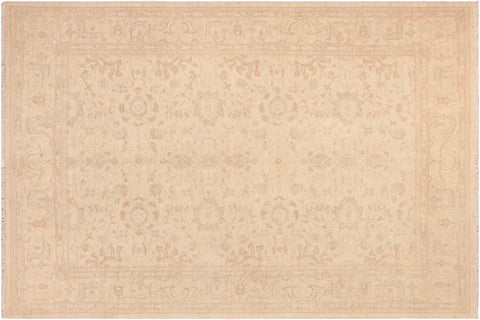 handmade Modern Kafkaz Beige Tan Hand Knotted RECTANGLE 100% WOOL area rug 8' x 10'
