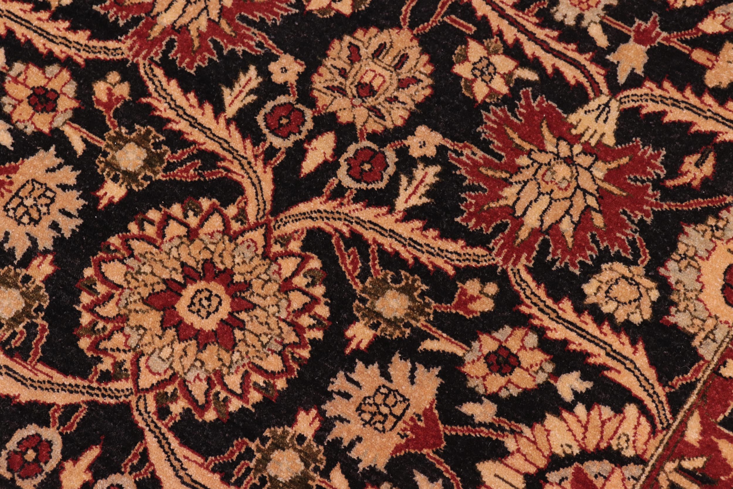 handmade Transitional  Black Tan Hand Knotted RECTANGLE 100% WOOL area rug 8' x 10'