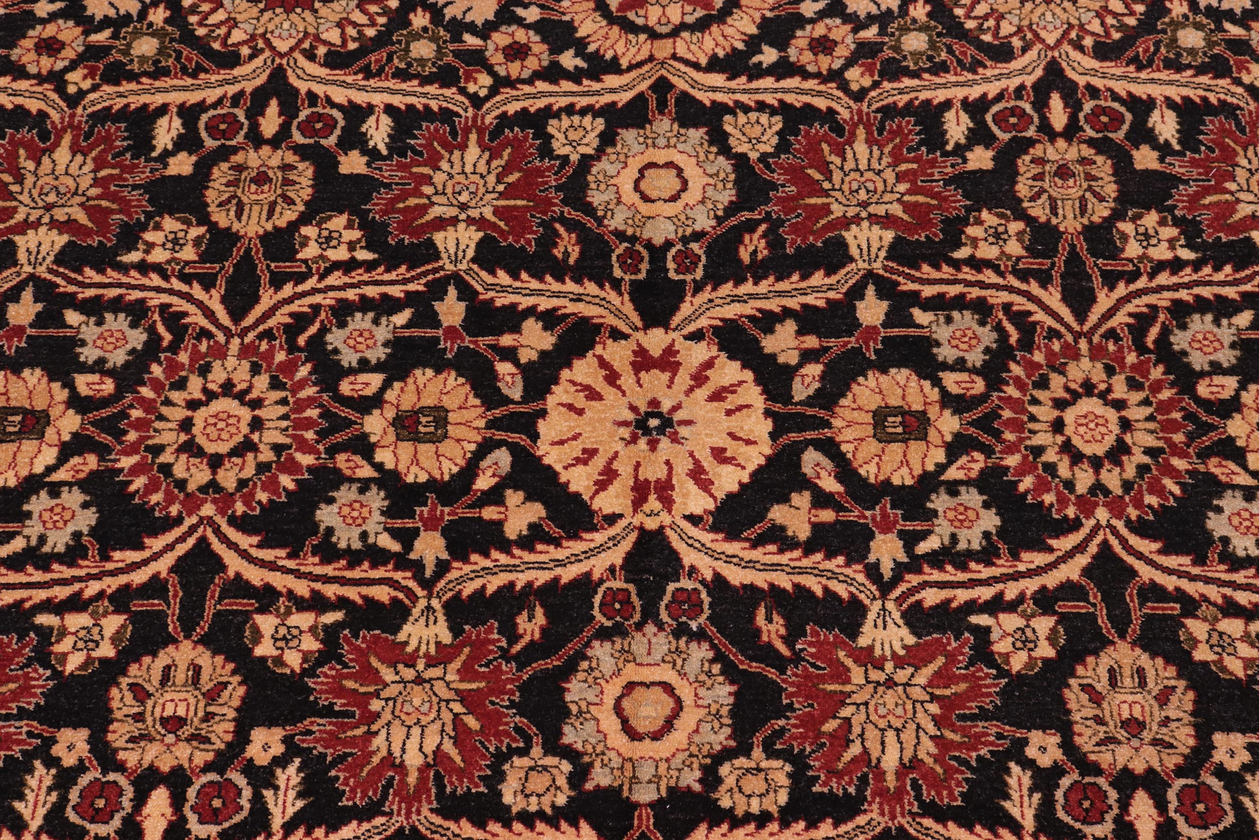 handmade Transitional  Black Tan Hand Knotted RECTANGLE 100% WOOL area rug 8' x 10'