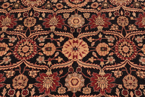 handmade Transitional  Black Tan Hand Knotted RECTANGLE 100% WOOL area rug 8' x 10'