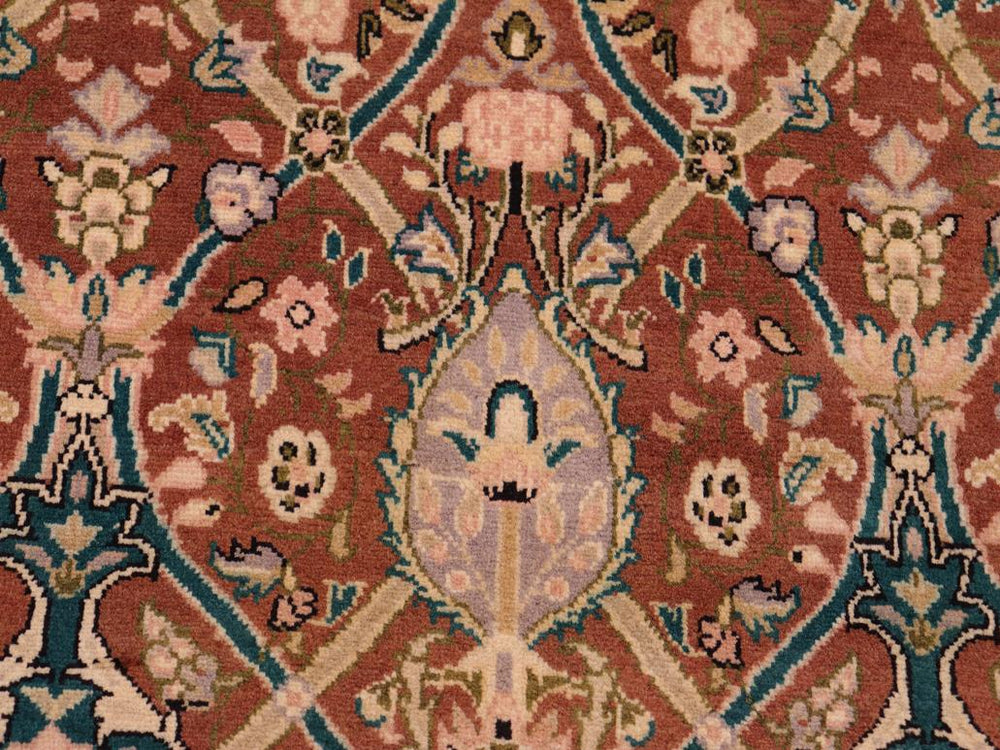 handmade Transitional Mujahid Brown Tan Hand Knotted RECTANGLE 100% WOOL area rug 8x10