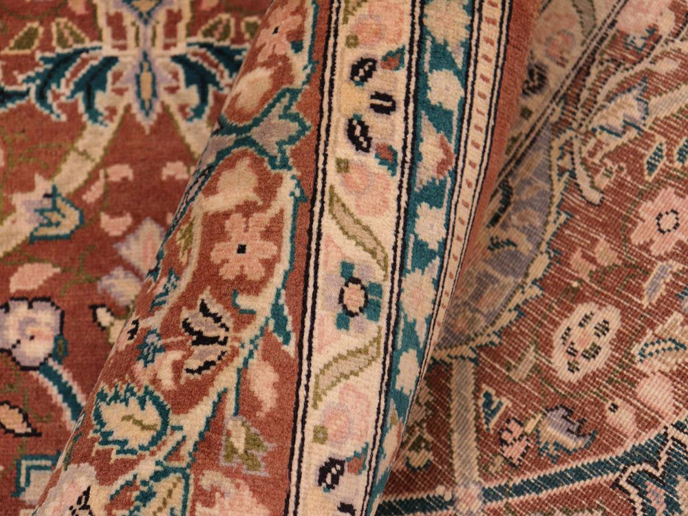 handmade Transitional Mujahid Brown Tan Hand Knotted RECTANGLE 100% WOOL area rug 8x10