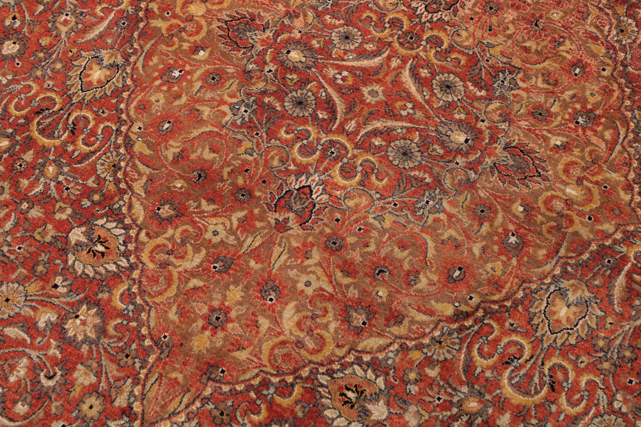 handmade Traditional Nauras Rust Rust Hand Knotted RECTANGLE 100% WOOL area rug 9x12