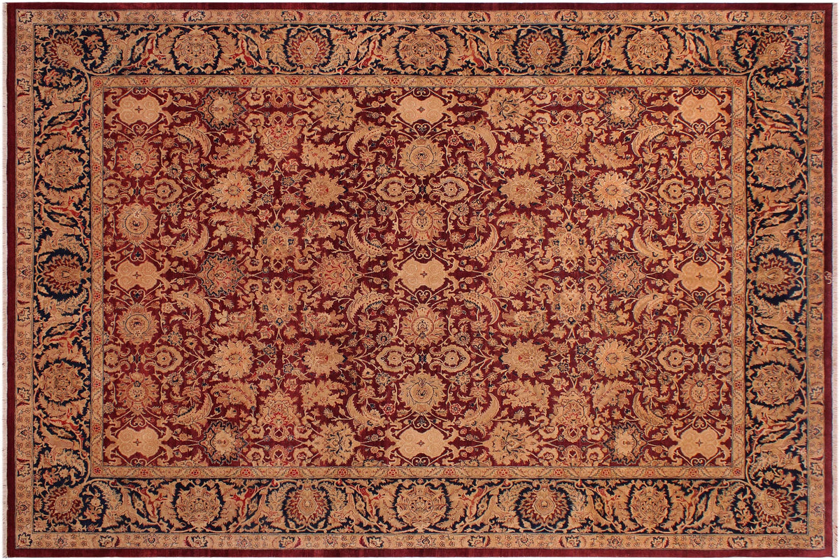 handmade Traditional Tabriz Red Blue Hand Knotted RECTANGLE 100% WOOL area rug 9x12