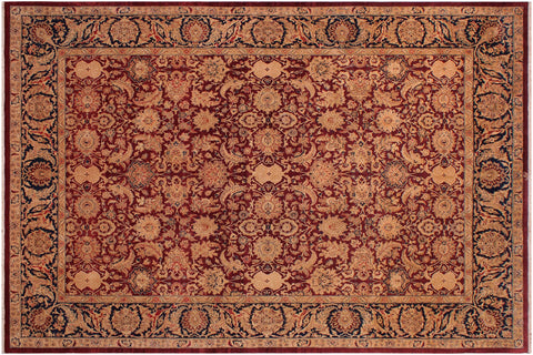 handmade Traditional Tabriz Red Blue Hand Knotted RECTANGLE 100% WOOL area rug 9x12