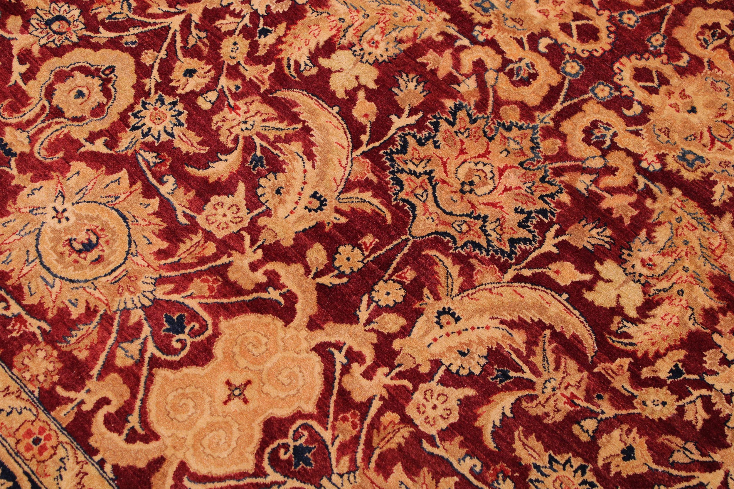 handmade Traditional Tabriz Red Blue Hand Knotted RECTANGLE 100% WOOL area rug 9 x 12