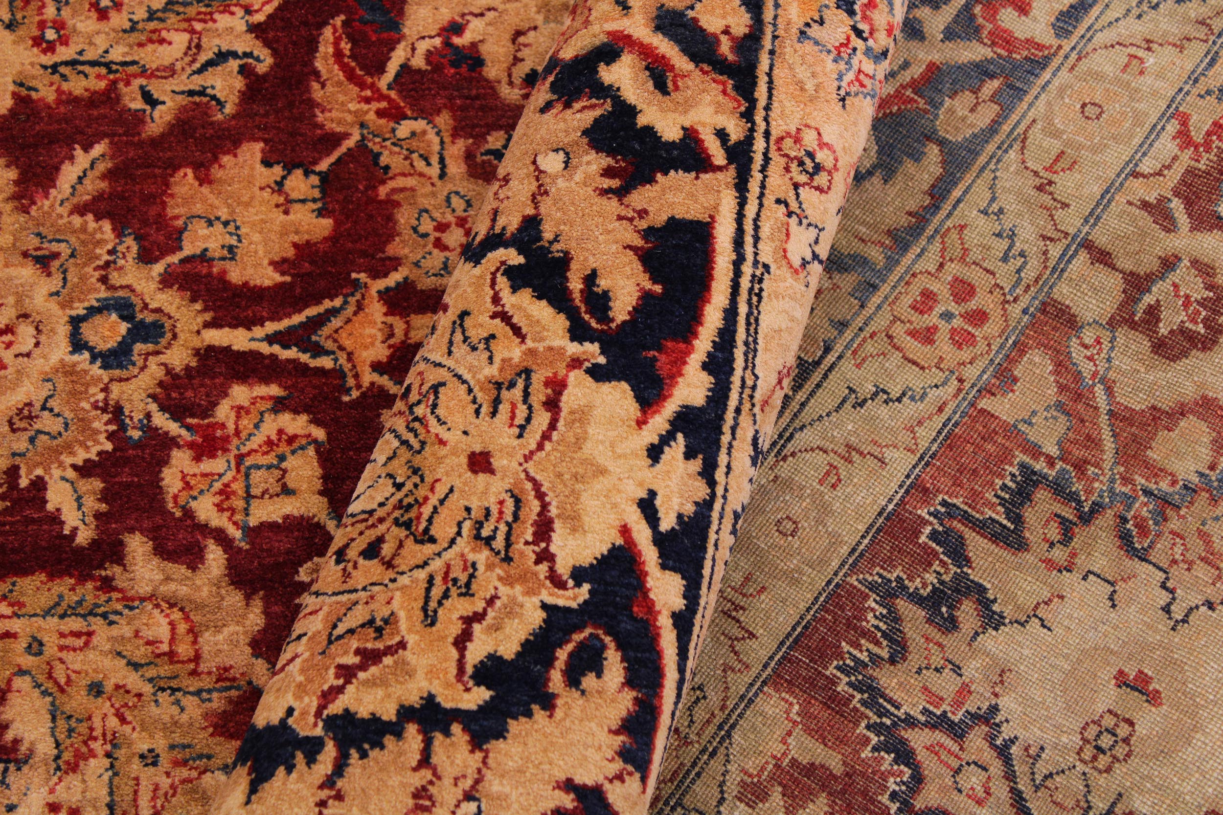 handmade Traditional Tabriz Red Blue Hand Knotted RECTANGLE 100% WOOL area rug 9 x 12