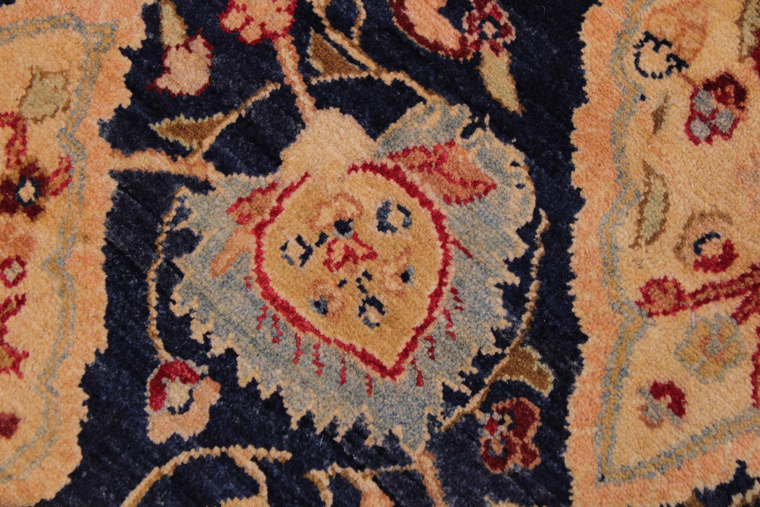 handmade Traditional Kirman Blue Red Hand Knotted RECTANGLE 100% WOOL area rug 9 x 12