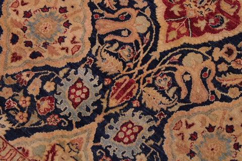 handmade Traditional Kirman Blue Red Hand Knotted RECTANGLE 100% WOOL area rug 9x12