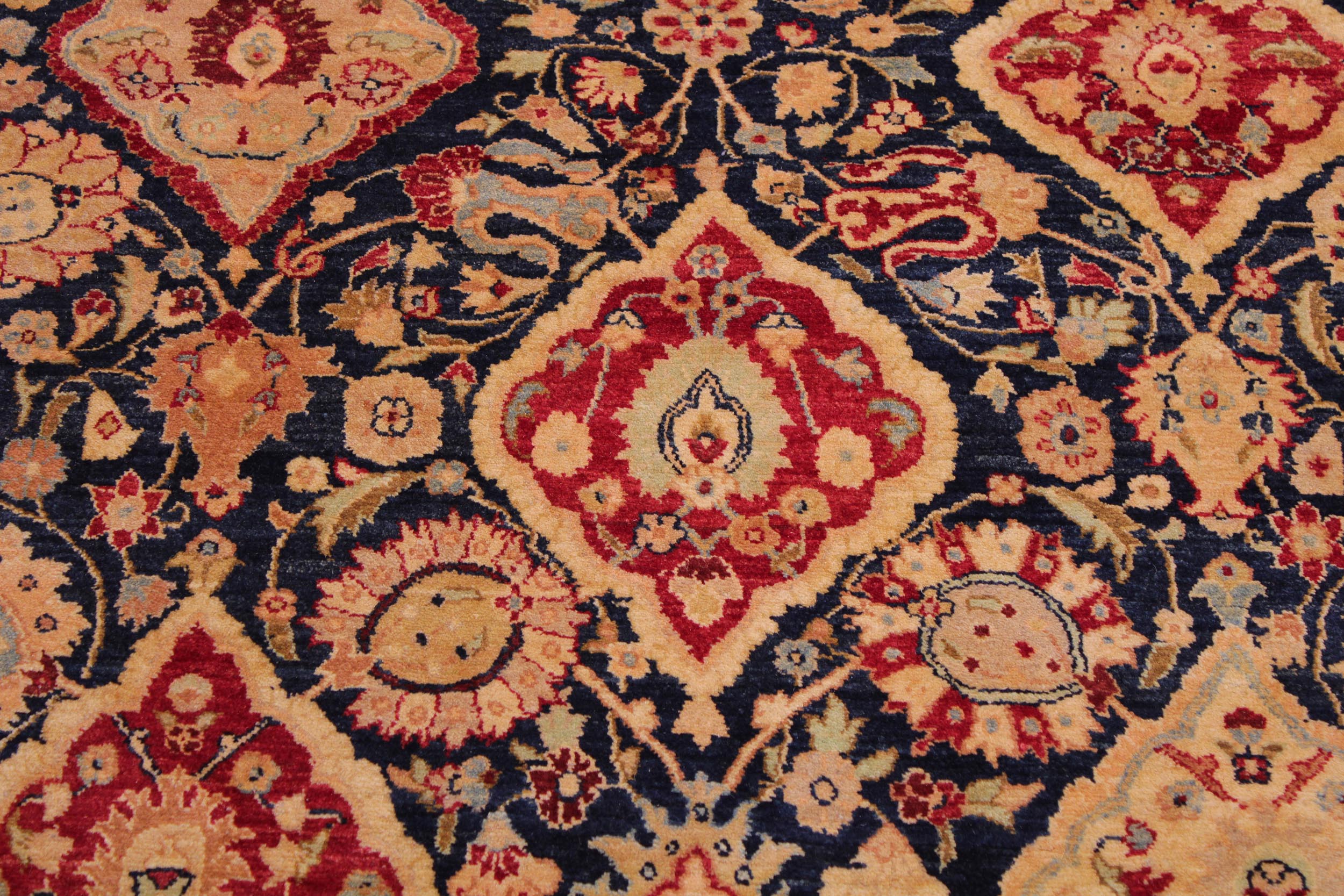 handmade Traditional Kirman Blue Red Hand Knotted RECTANGLE 100% WOOL area rug 9 x 12