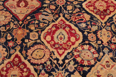 handmade Traditional Kirman Blue Red Hand Knotted RECTANGLE 100% WOOL area rug 9 x 12