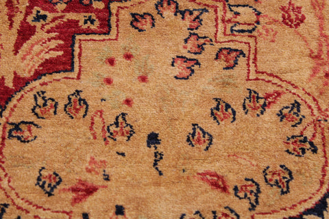 handmade Traditional Compartment Red Tan Hand Knotted RECTANGLE 100% WOOL area rug 9 x 12