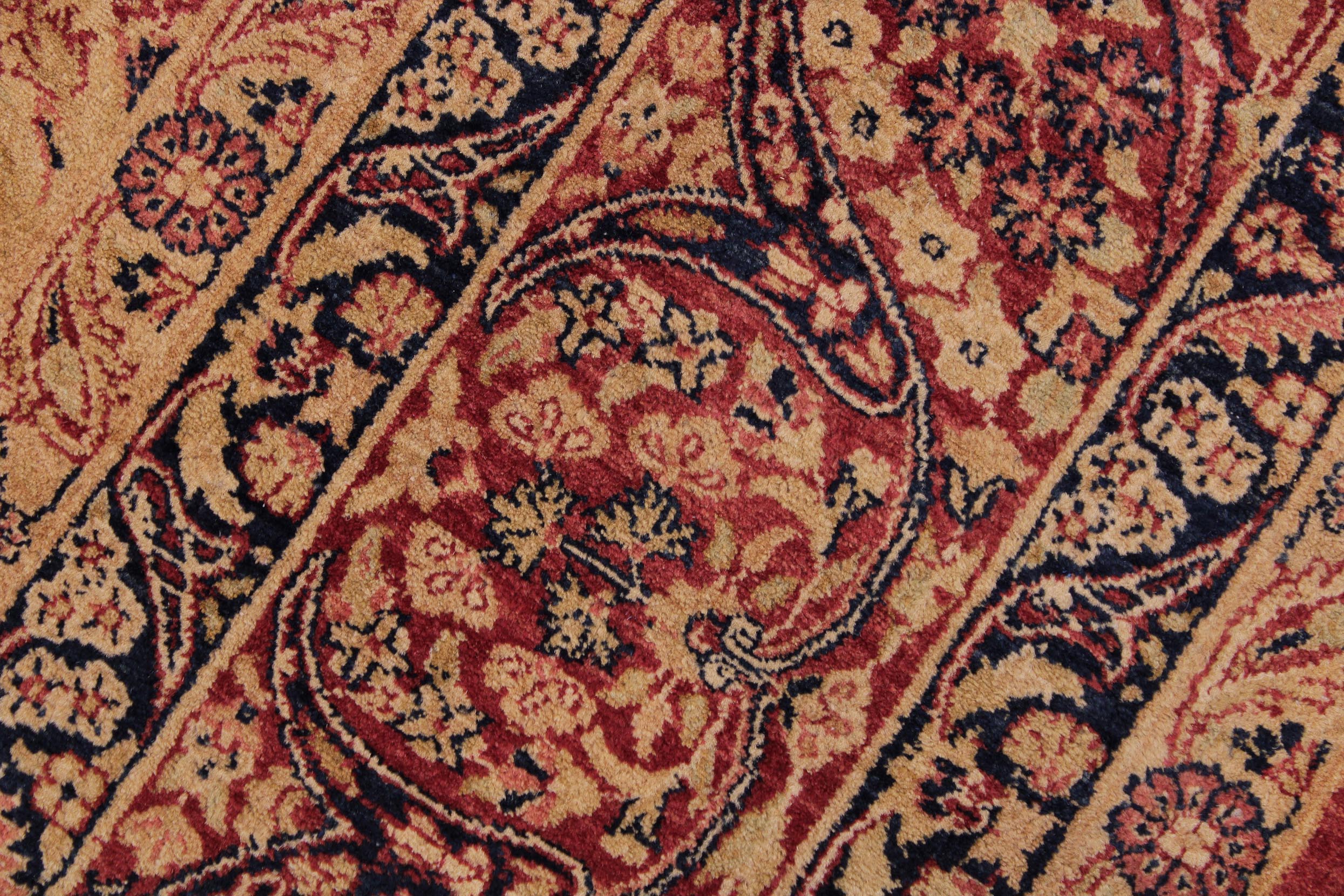 handmade Traditional Compartment Red Tan Hand Knotted RECTANGLE 100% WOOL area rug 9x12