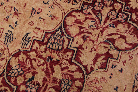 handmade Traditional Compartment Red Tan Hand Knotted RECTANGLE 100% WOOL area rug 9x12