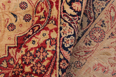 Vintage Persian Elliot Gold/Red Wool Rug - 9'0''X12'4''