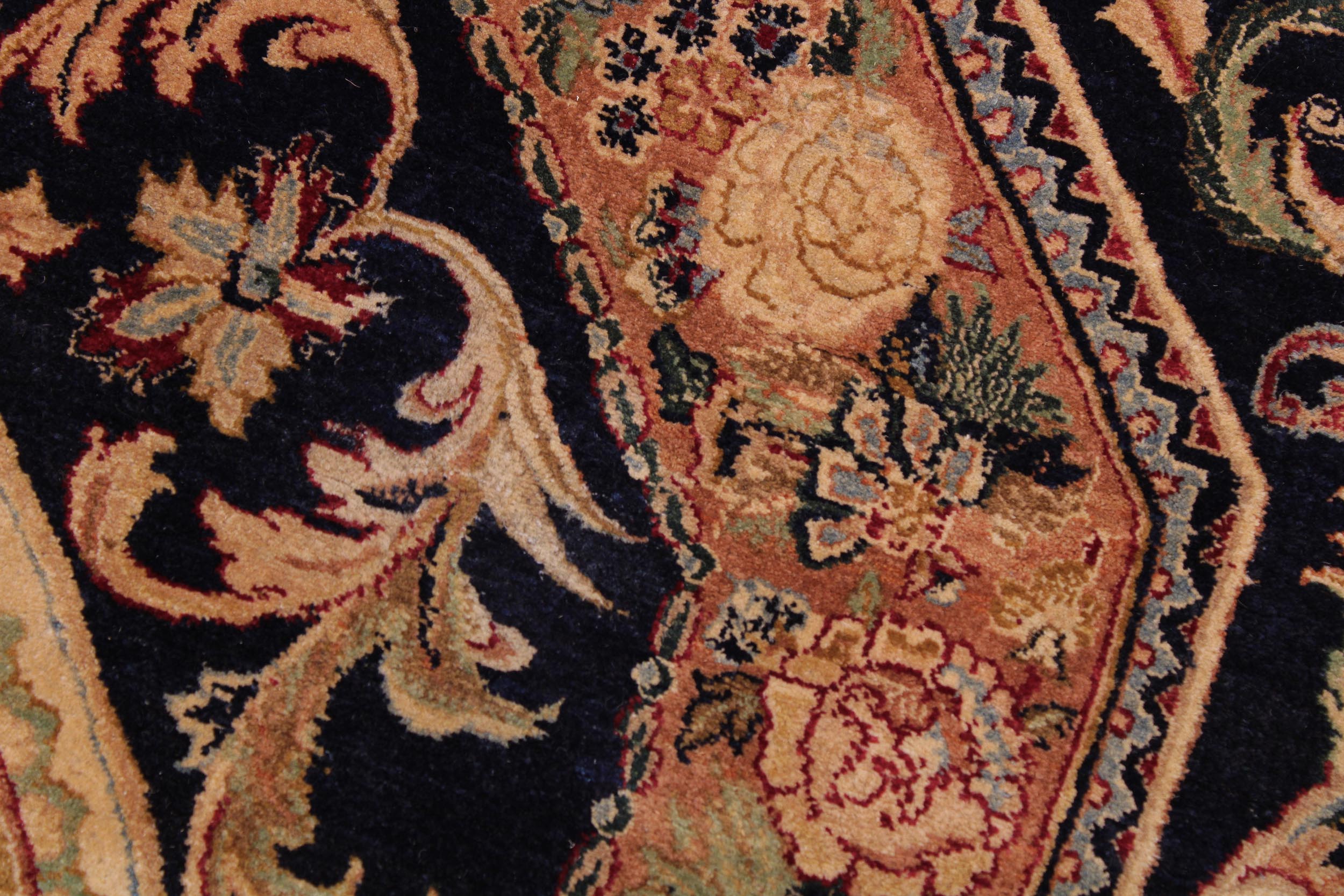 handmade Traditional Tamour Blue Lt. Tan Hand Knotted RECTANGLE 100% WOOL area rug 9 x 13