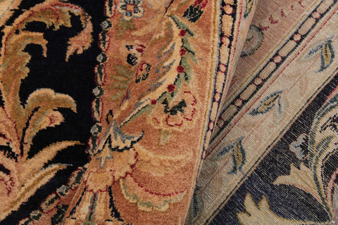 handmade Traditional Tamour Blue Lt. Tan Hand Knotted RECTANGLE 100% WOOL area rug 9 x 13