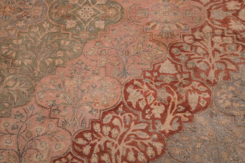 handmade Traditional Compartment Lt. Green Rust Hand Knotted RECTANGLE 100% WOOL area rug 9x12