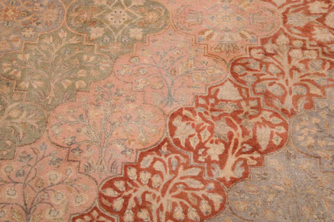 handmade Traditional Compartment Lt. Green Rust Hand Knotted RECTANGLE 100% WOOL area rug 9 x 12
