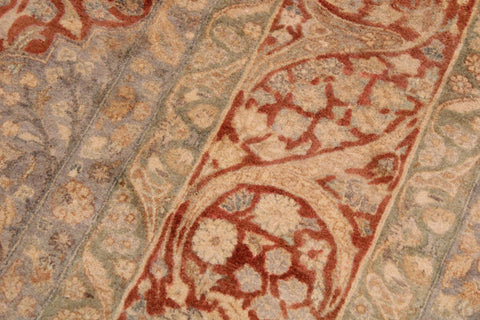 handmade Traditional Compartment Lt. Green Rust Hand Knotted RECTANGLE 100% WOOL area rug 9 x 12