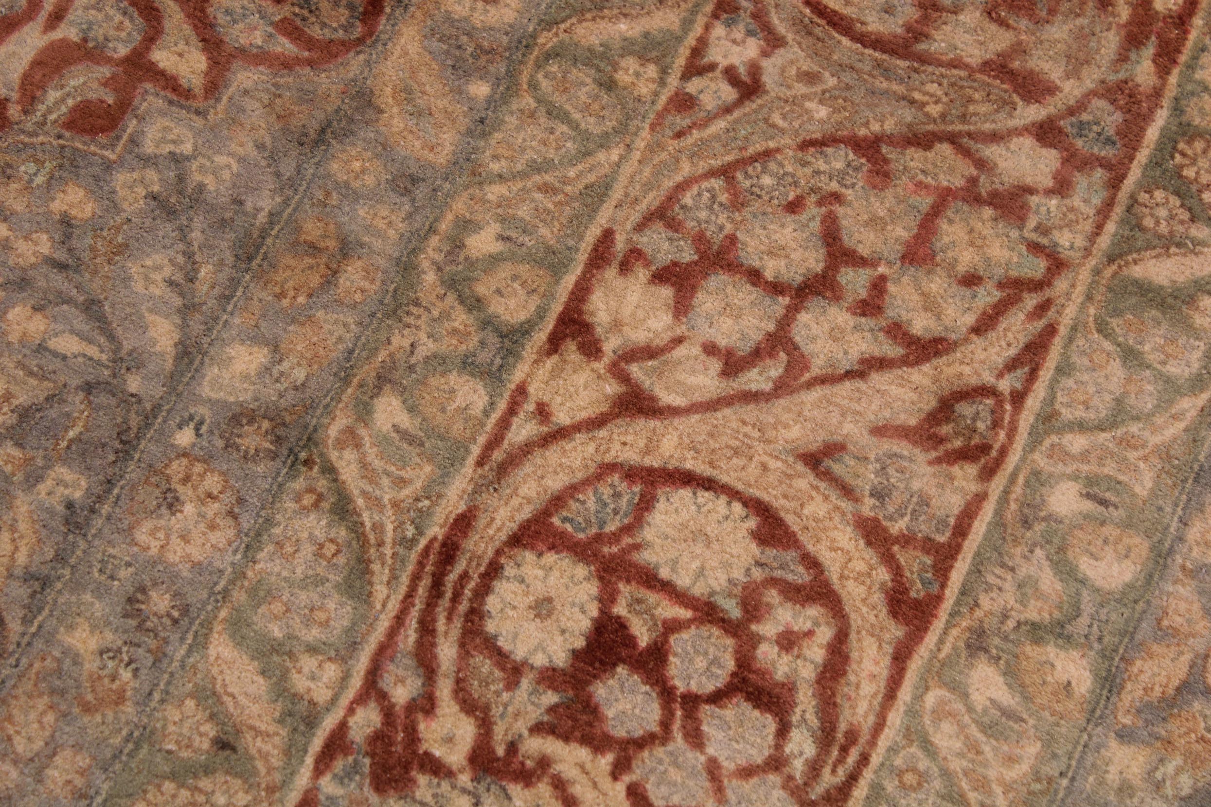handmade Traditional Compartment Lt. Green Rust Hand Knotted RECTANGLE 100% WOOL area rug 9x12