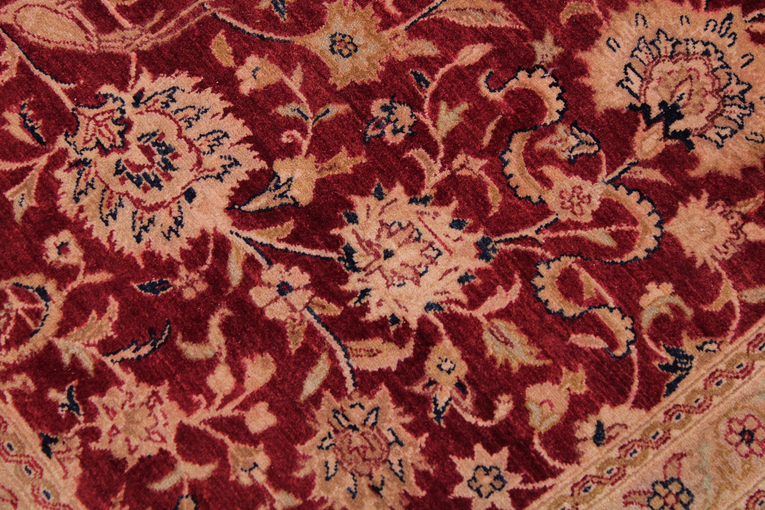 handmade Traditional Agra Red Blue Hand Knotted RECTANGLE 100% WOOL area rug 9x12