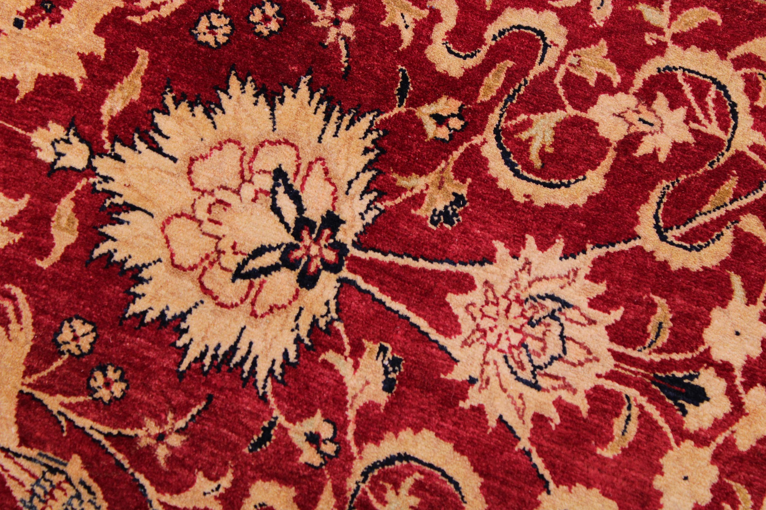handmade Traditional Agra Red Blue Hand Knotted RECTANGLE 100% WOOL area rug 9 x 12