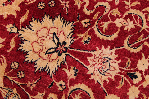 handmade Traditional Agra Red Blue Hand Knotted RECTANGLE 100% WOOL area rug 9 x 12