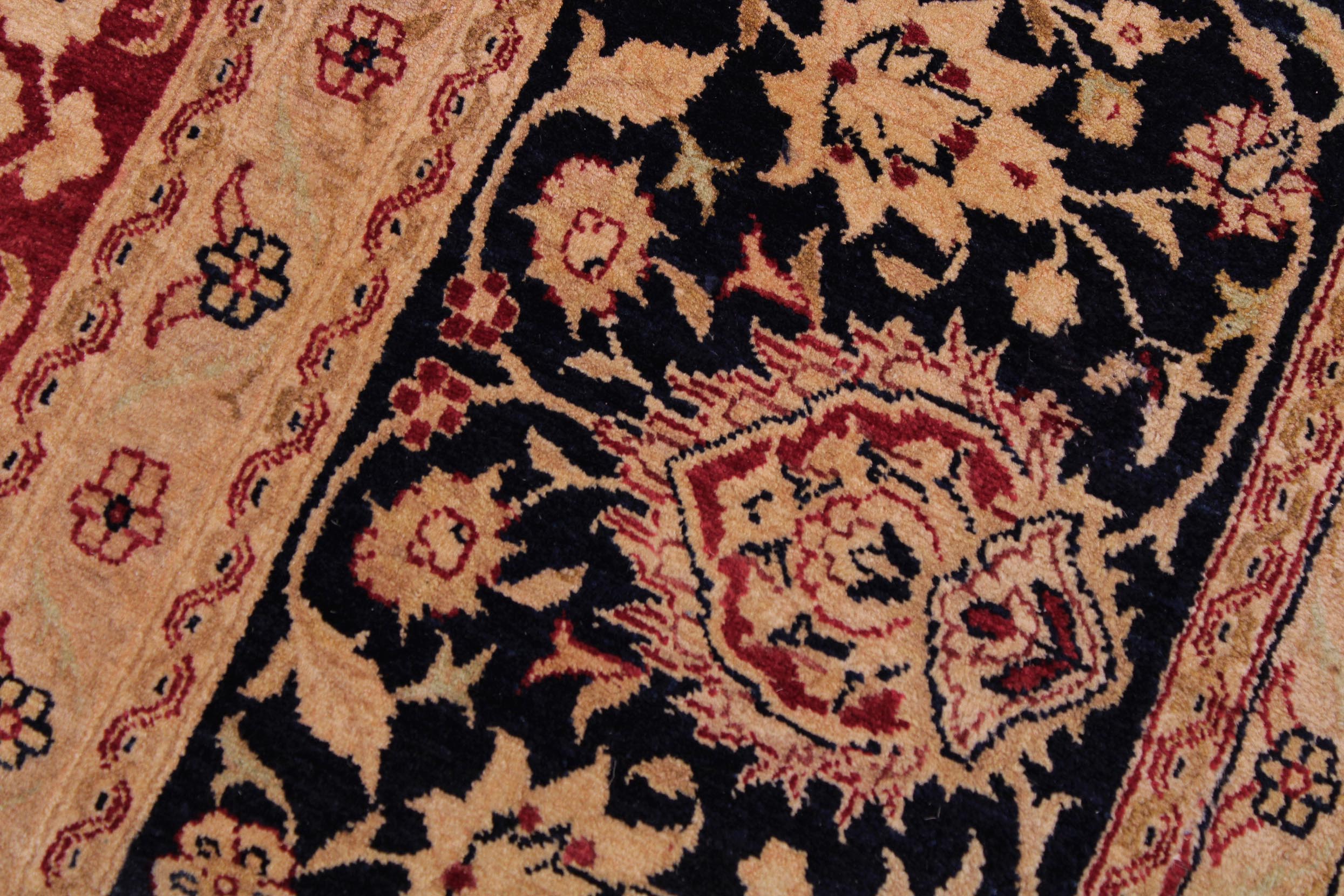 handmade Traditional Agra Red Blue Hand Knotted RECTANGLE 100% WOOL area rug 9x12