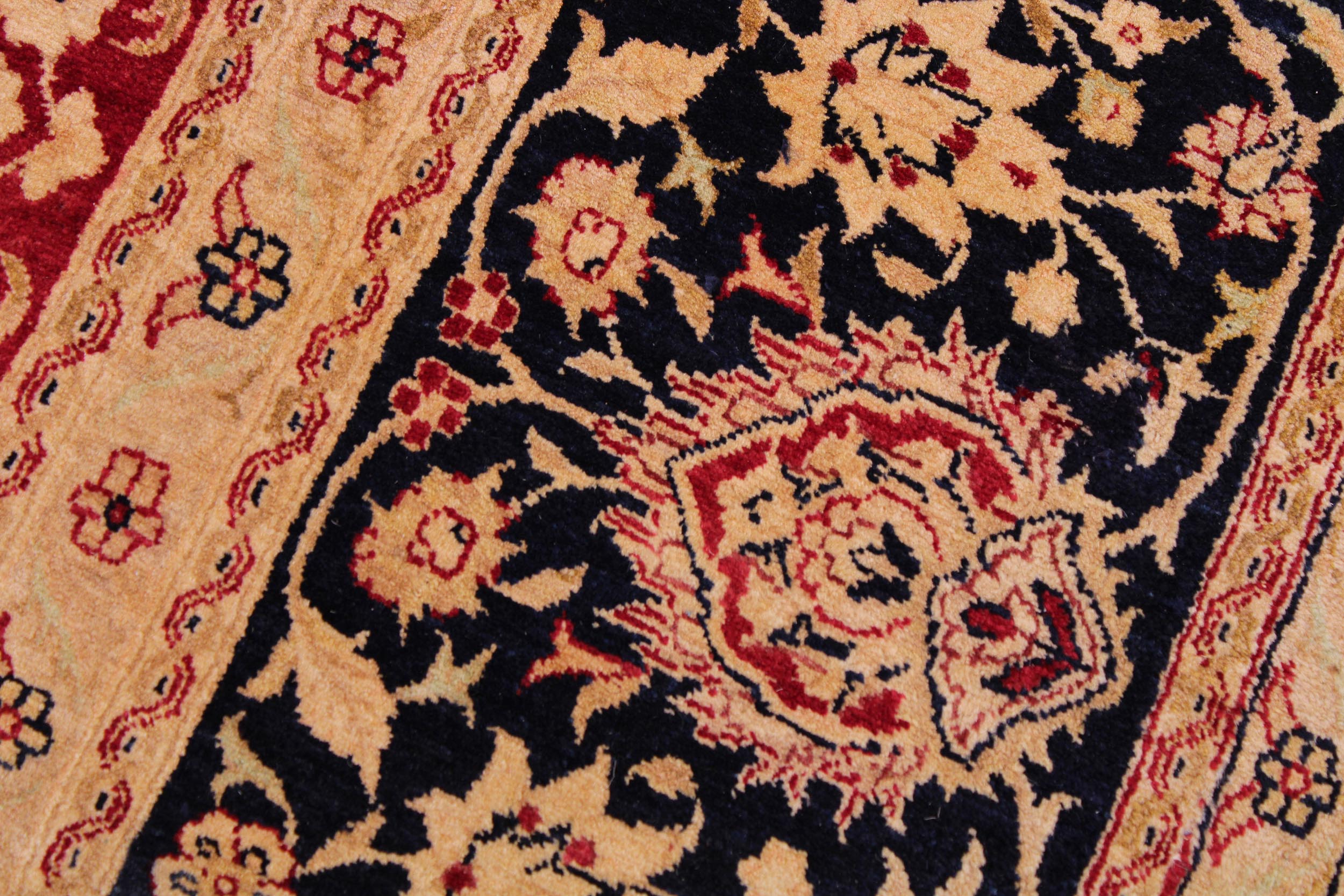 handmade Traditional Agra Red Blue Hand Knotted RECTANGLE 100% WOOL area rug 9 x 12