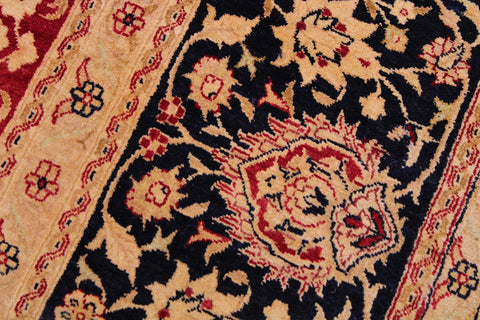 handmade Traditional Agra Red Blue Hand Knotted RECTANGLE 100% WOOL area rug 9 x 12