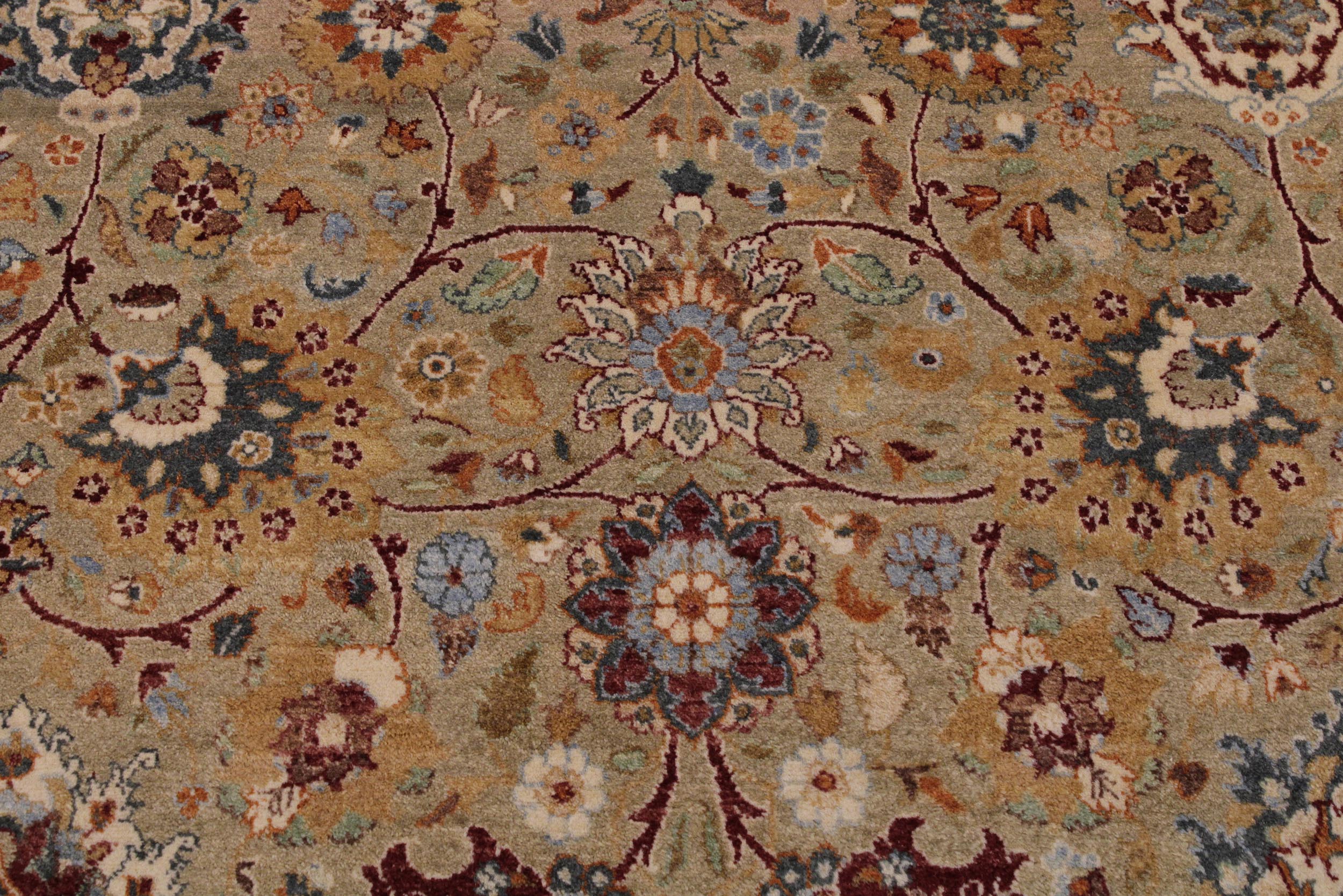 handmade Traditional Tabriz Lt. Gray Drk. Red Hand Knotted RECTANGLE 100% WOOL area rug 9 x 12