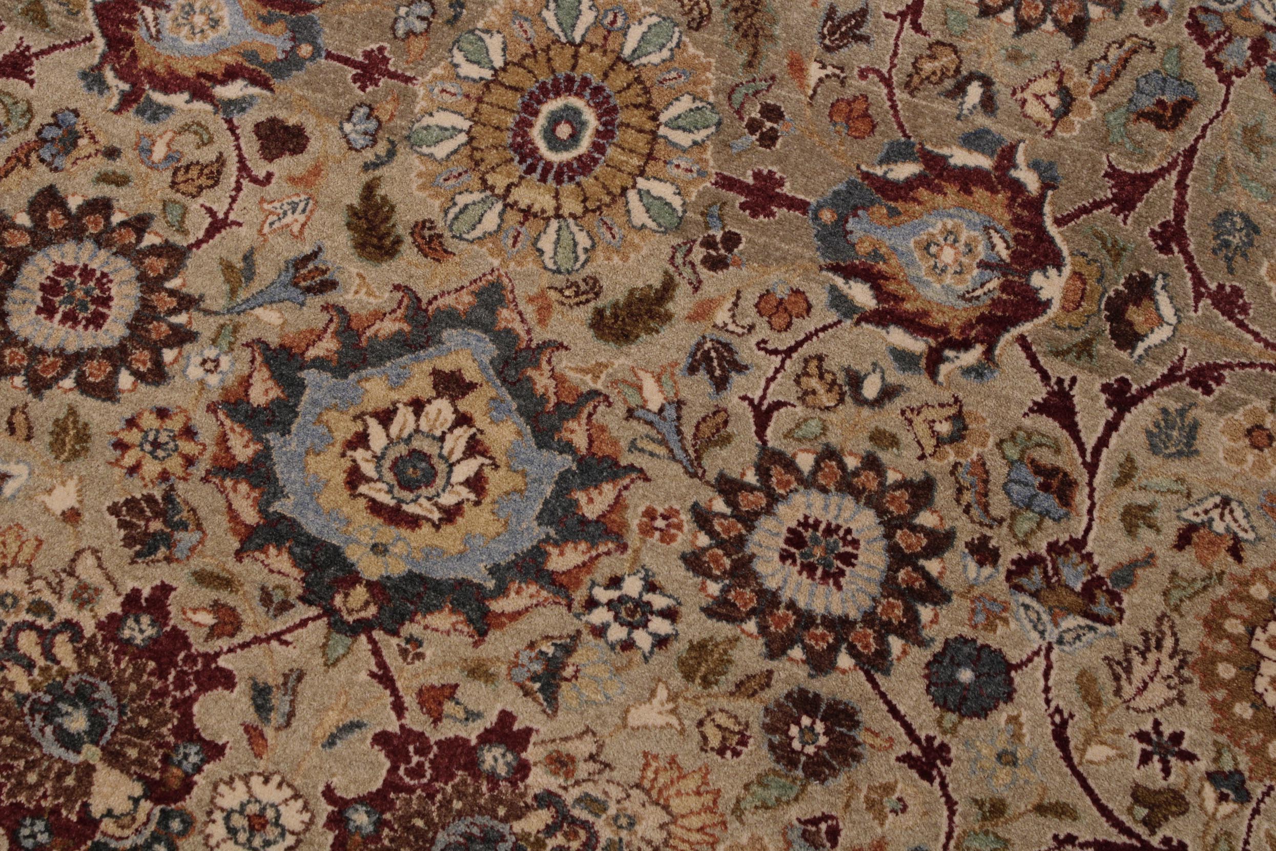 handmade Traditional Tabriz Lt. Gray Drk. Red Hand Knotted RECTANGLE 100% WOOL area rug 9x12