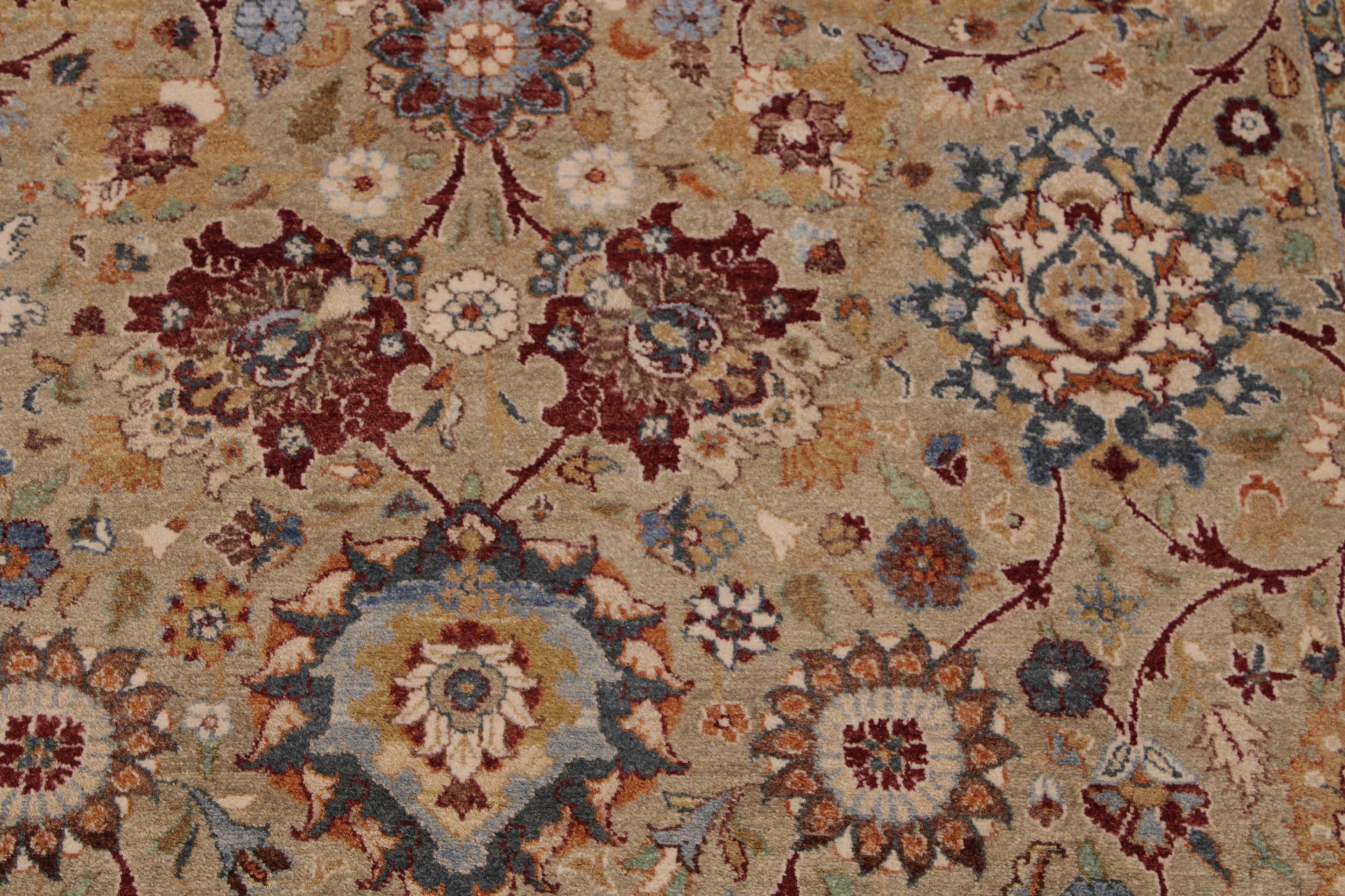 handmade Traditional Tabriz Lt. Gray Drk. Red Hand Knotted RECTANGLE 100% WOOL area rug 9 x 12