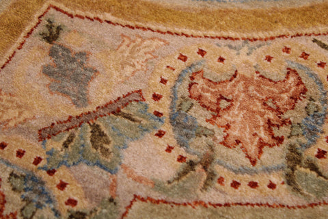 handmade Traditional Firdous Lt. Green Tan Hand Knotted RECTANGLE 100% WOOL area rug 9 x 13
