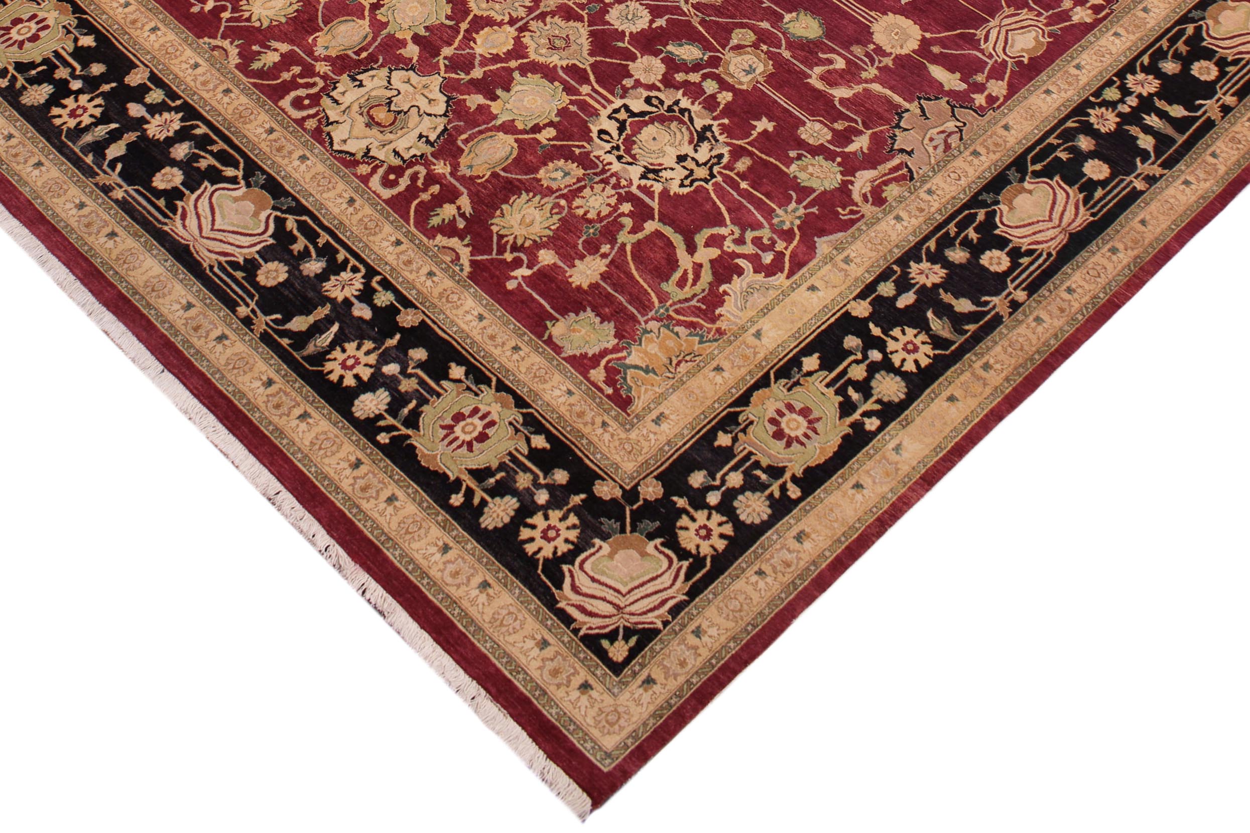 handmade Traditional Sina Red Black Hand Knotted RECTANGLE 100% WOOL area rug 9x12