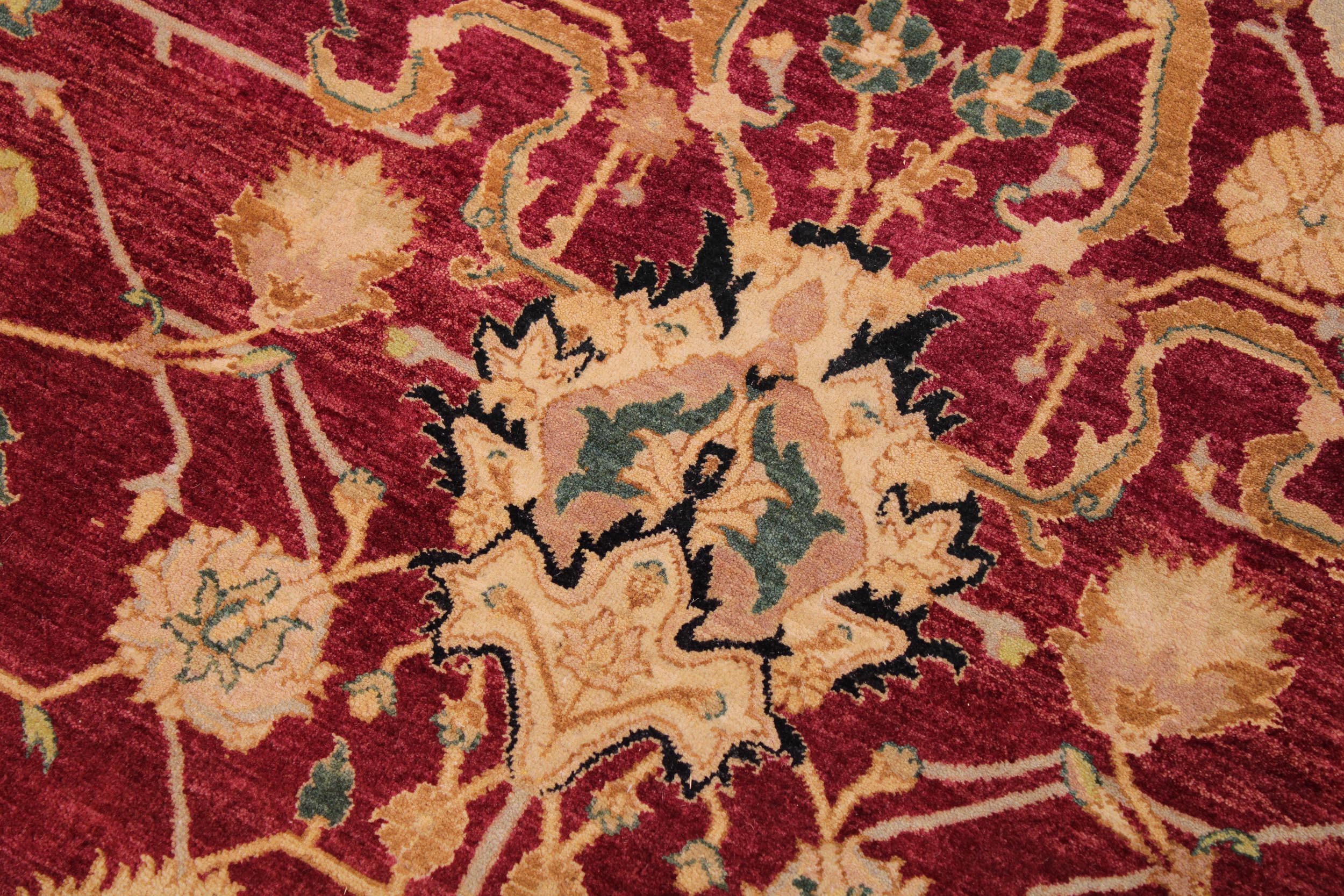 handmade Traditional Sina Red Black Hand Knotted RECTANGLE 100% WOOL area rug 9 x 12