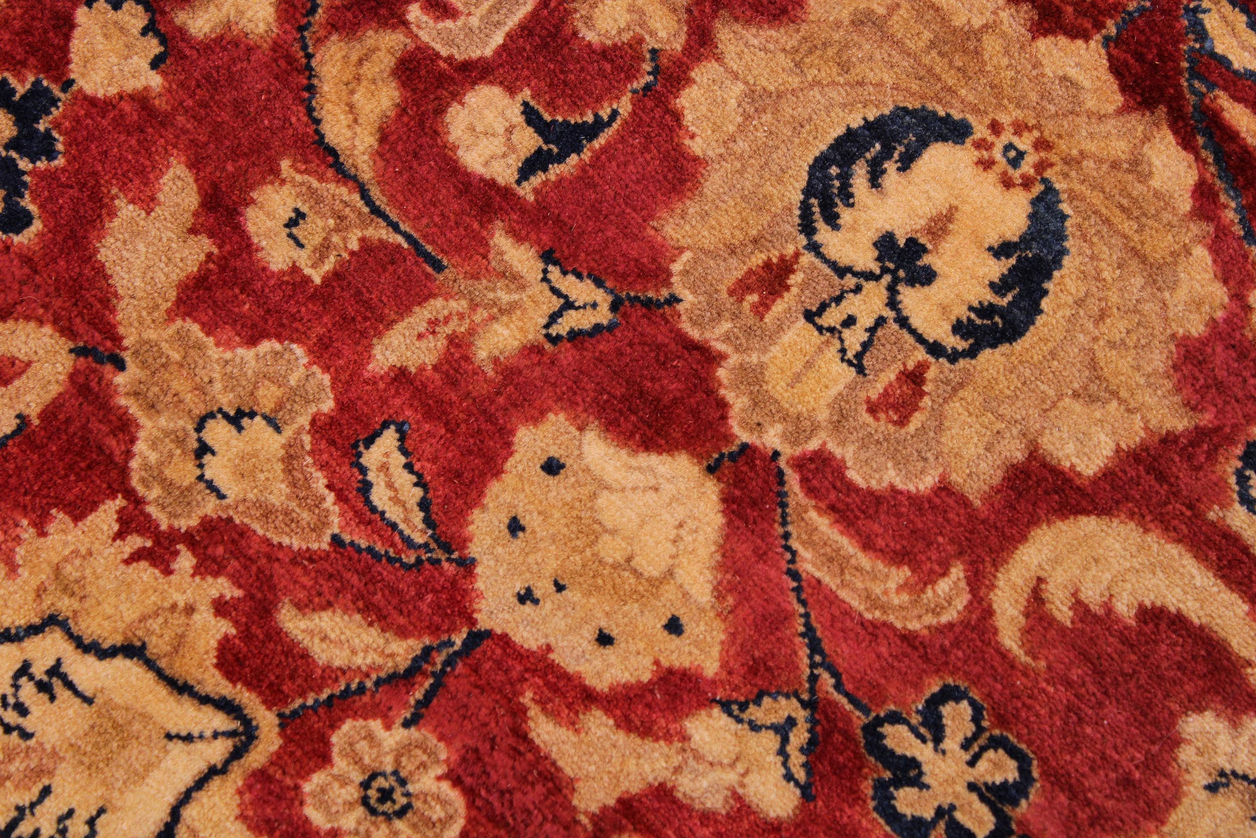 handmade Traditional Kashan Red Blue Hand Knotted RECTANGLE 100% WOOL area rug 9 x 12