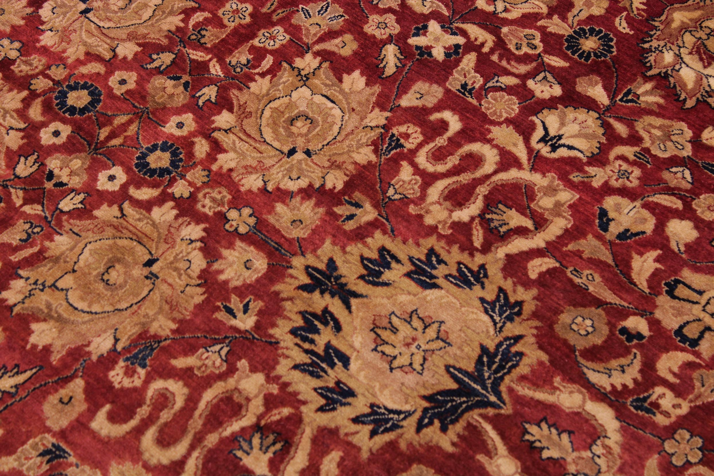 handmade Traditional Kashan Red Blue Hand Knotted RECTANGLE 100% WOOL area rug 9x12