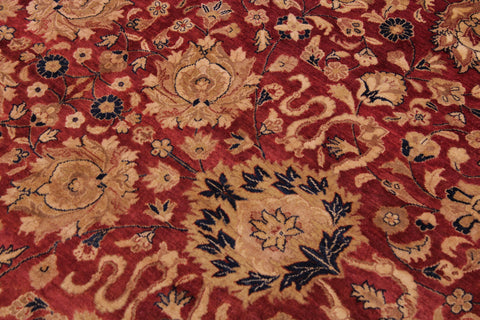 handmade Traditional Kashan Red Blue Hand Knotted RECTANGLE 100% WOOL area rug 9x12
