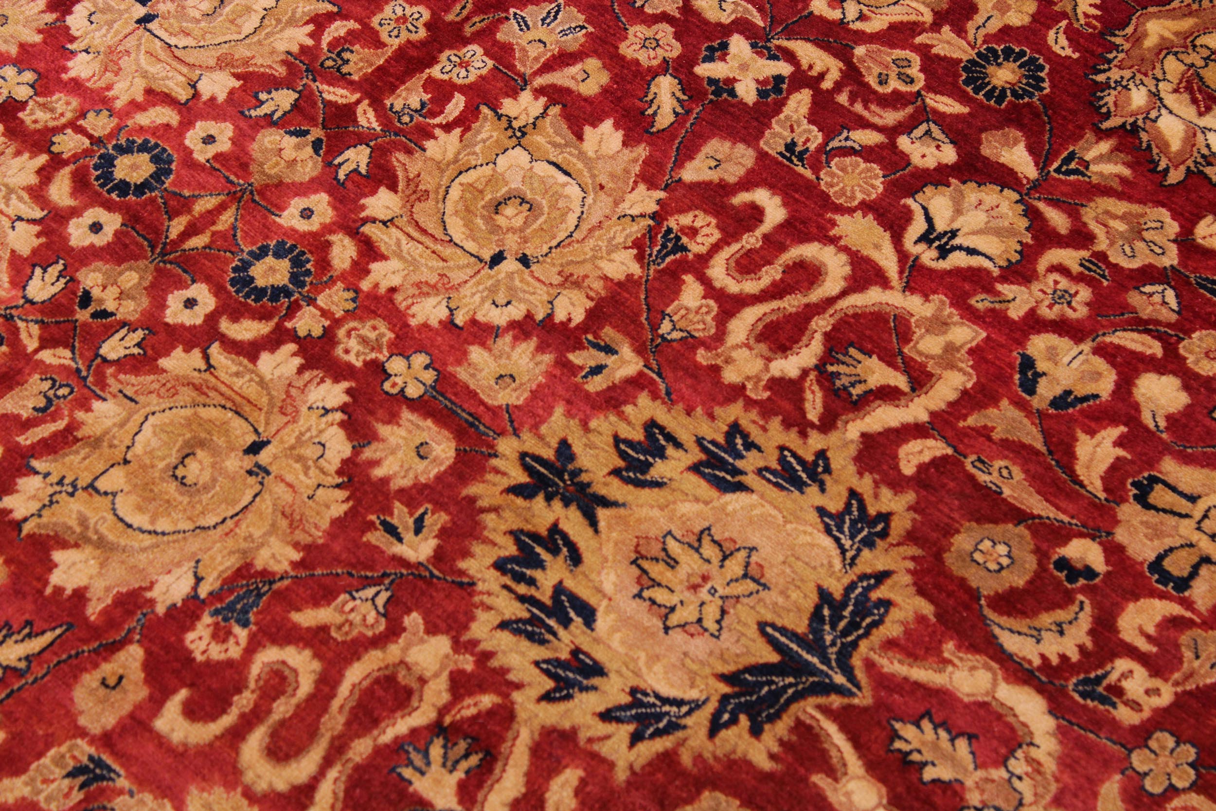 handmade Traditional Kashan Red Blue Hand Knotted RECTANGLE 100% WOOL area rug 9 x 12