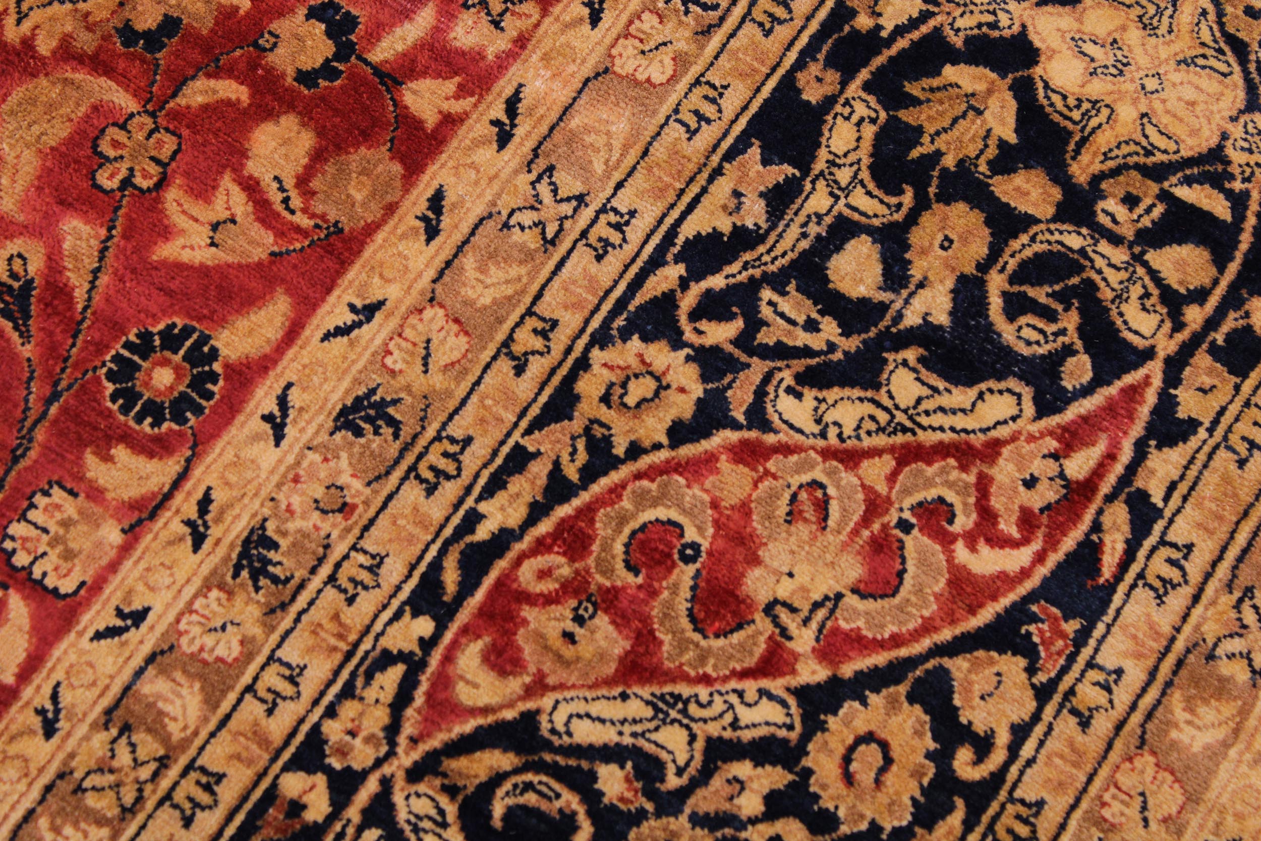 handmade Traditional Kashan Red Blue Hand Knotted RECTANGLE 100% WOOL area rug 9 x 12