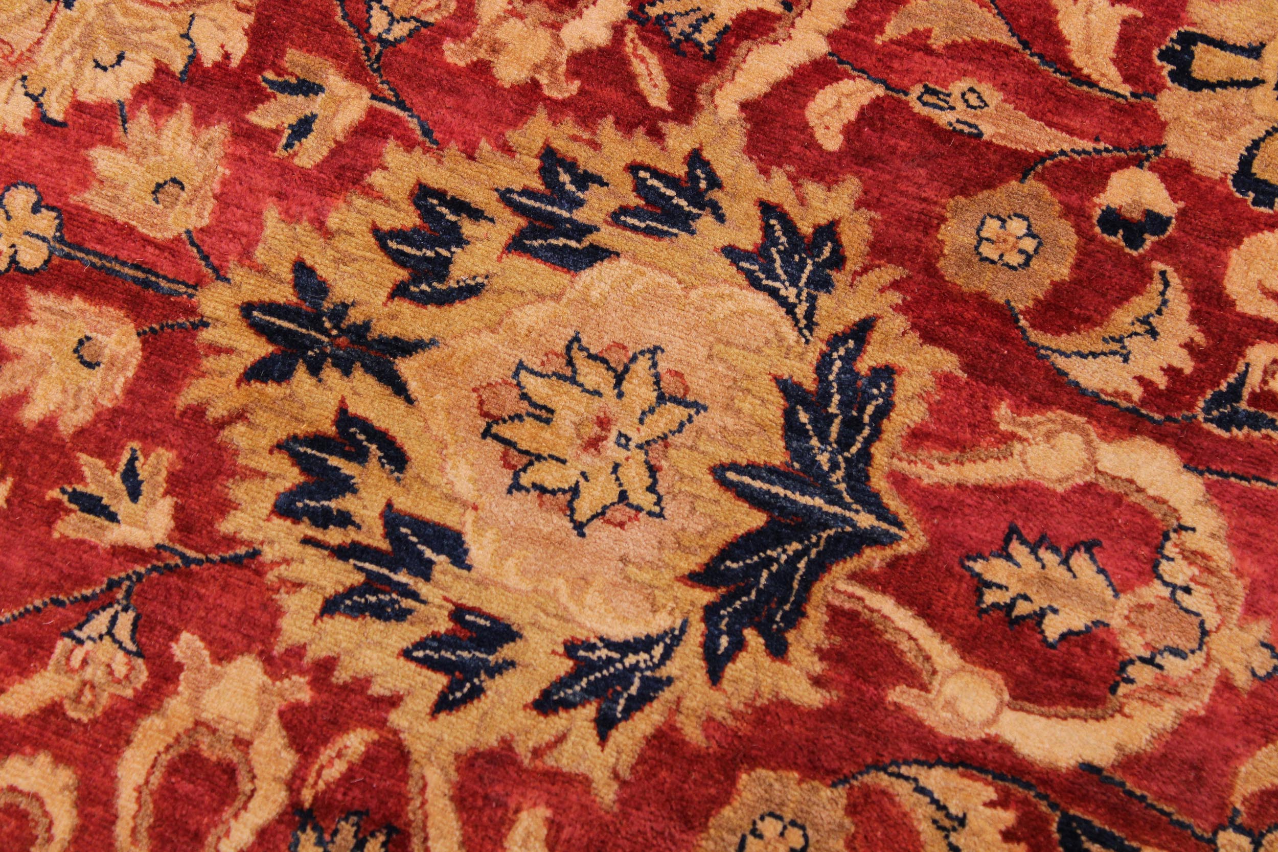 handmade Traditional Kashan Red Blue Hand Knotted RECTANGLE 100% WOOL area rug 9 x 12