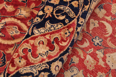 handmade Traditional Kashan Red Blue Hand Knotted RECTANGLE 100% WOOL area rug 9 x 12