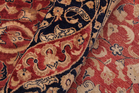 handmade Traditional Kashan Red Blue Hand Knotted RECTANGLE 100% WOOL area rug 9x12