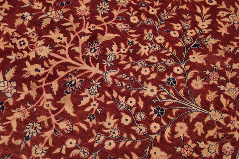 Vintage Kashan Julianna Drk. Red/Blue Wool Rug - 9'2''X11'11''