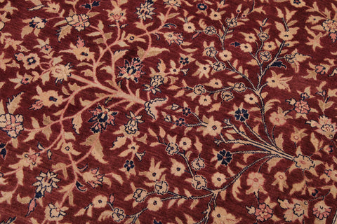 handmade Traditional Kashan Drk. Red Blue Hand Knotted RECTANGLE 100% WOOL area rug 9 x 12