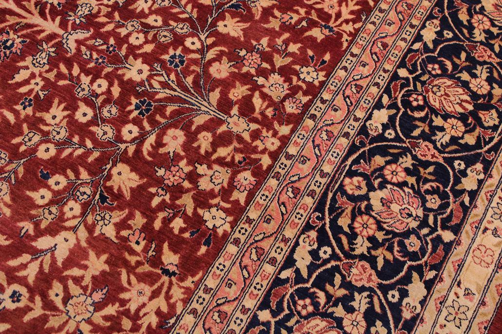 handmade Traditional Kashan Drk. Red Blue Hand Knotted RECTANGLE 100% WOOL area rug 9 x 12