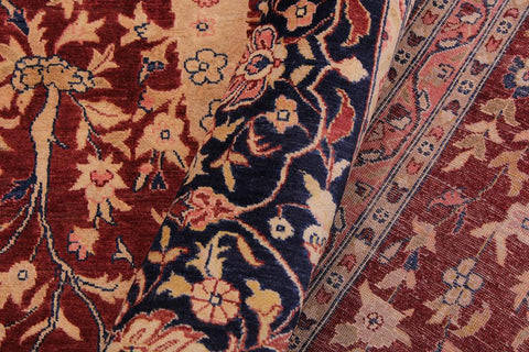 Vintage Kashan Julianna Drk. Red/Blue Wool Rug - 9'2''X11'11''